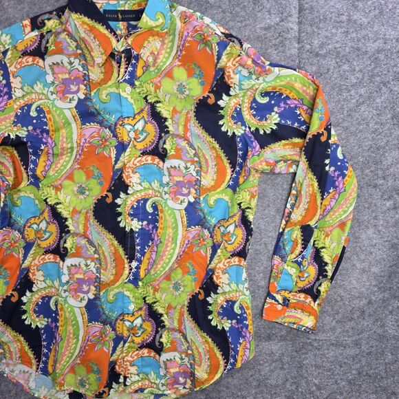 Ralph Lauren Shirt Mens Large Paisley Button Up Long Sleeve Vintage Style - Picture 6 of 10